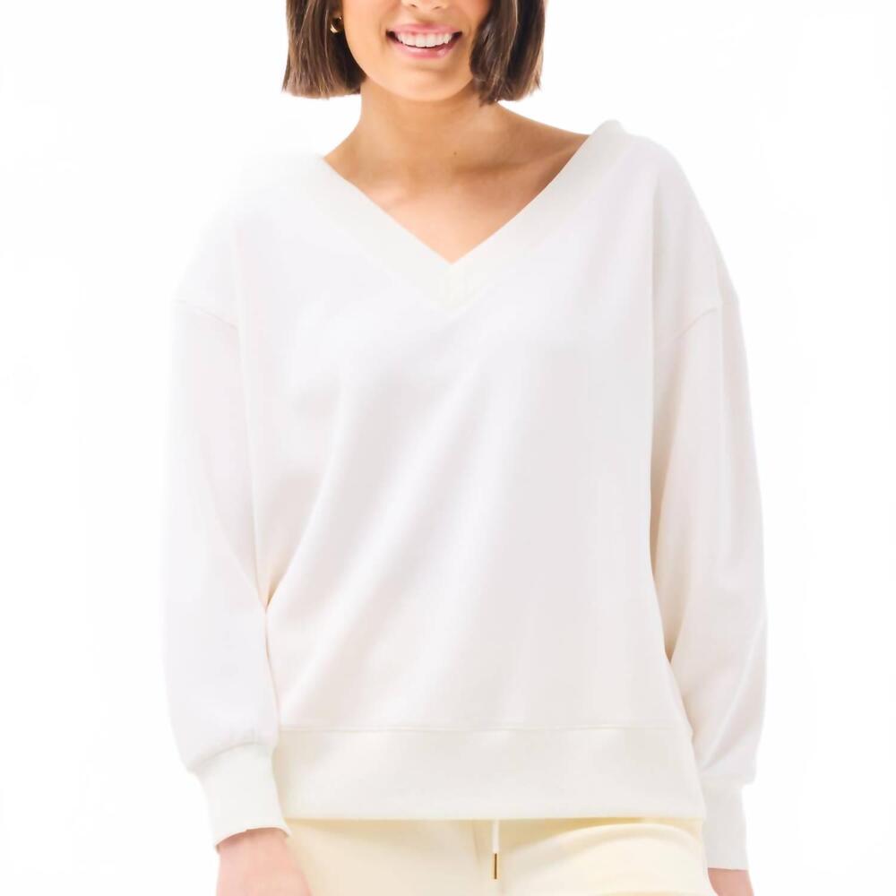 NEW MARY SQUARE hazel long sleeve top in ivory